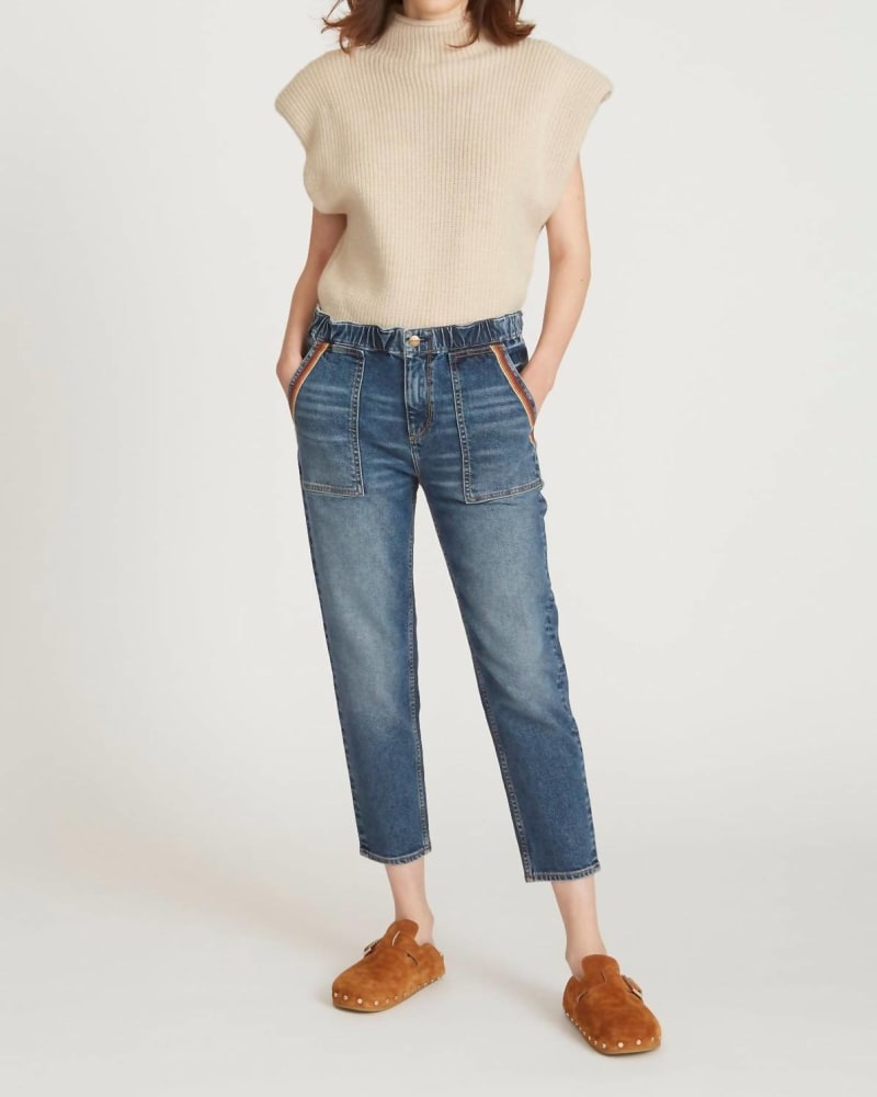 Front of a model wearing a size XL Eliza Jean In Dark Wash in Dark Wash by DRIFTWOOD. | dia_product_style_image_id:347699